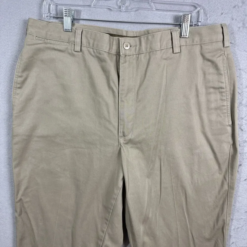 Savane Mens Straight Fit Flat front Khaki Dress Pants 36x32 - Picture 4 of 10